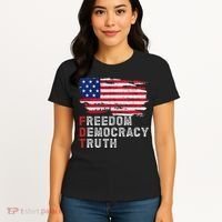 Subtle Political Freedom Democracy & Truth American Patriot Women's T-Shirt thumb 4
