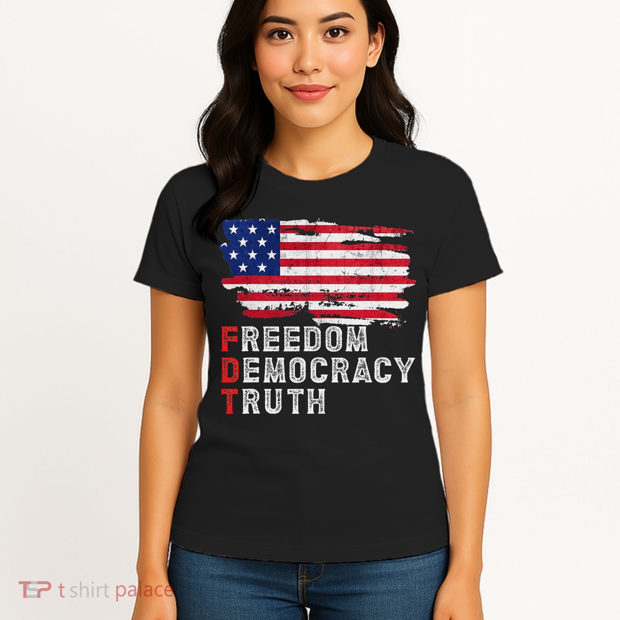 Subtle Political Freedom Democracy & Truth American Patriot Women's T-Shirt