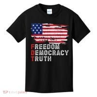 Subtle Political Freedom Democracy & Truth American Patriot Kids T-Shirt thumb 0