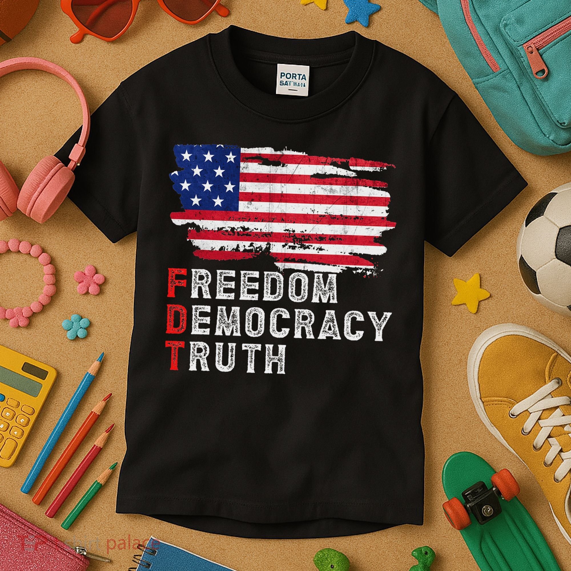 Subtle Political Freedom Democracy & Truth American Patriot Kids T-Shirt