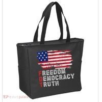 Subtle Political Freedom Democracy & Truth American Patriot Tote Bag thumb 2