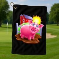 Smiling Pig Farm Golf Towel thumb 1