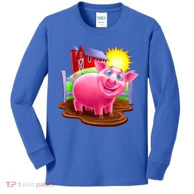 Smiling Pig Farm Kids Long Sleeve Shirt