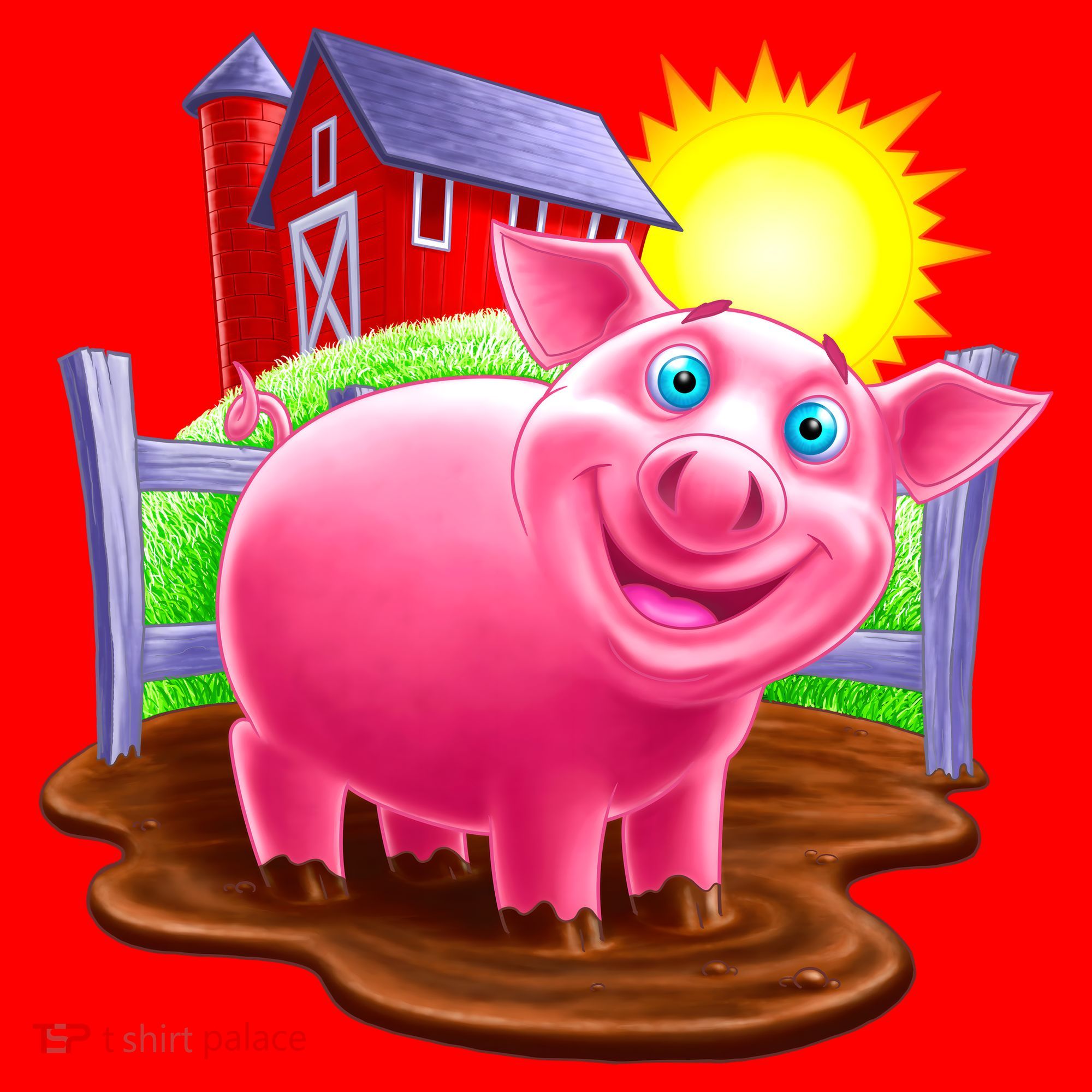 Smiling Pig Farm Santa Hat