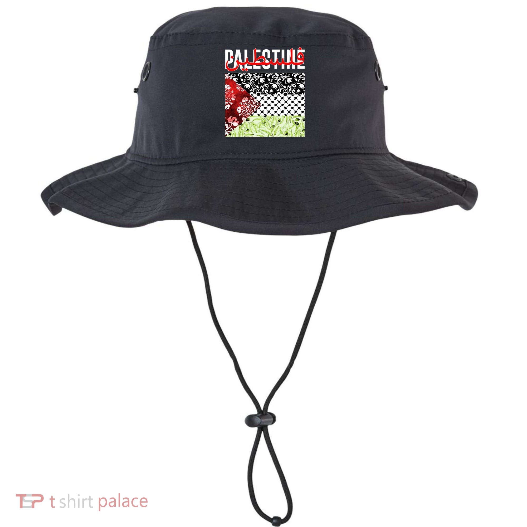 Support Palestine Flag Traditional Keffiyeh Floral Patterns Bucket Hat
