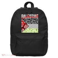 Support Palestine Flag Traditional Keffiyeh Floral Patterns 16 in Basic Backpack thumb 0