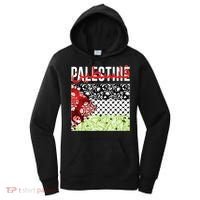 Support Palestine Flag Traditional Keffiyeh Floral Patterns Women's Hoodie thumb 0