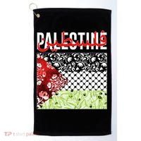 Support Palestine Flag Traditional Keffiyeh Floral Patterns Golf Towel thumb 0