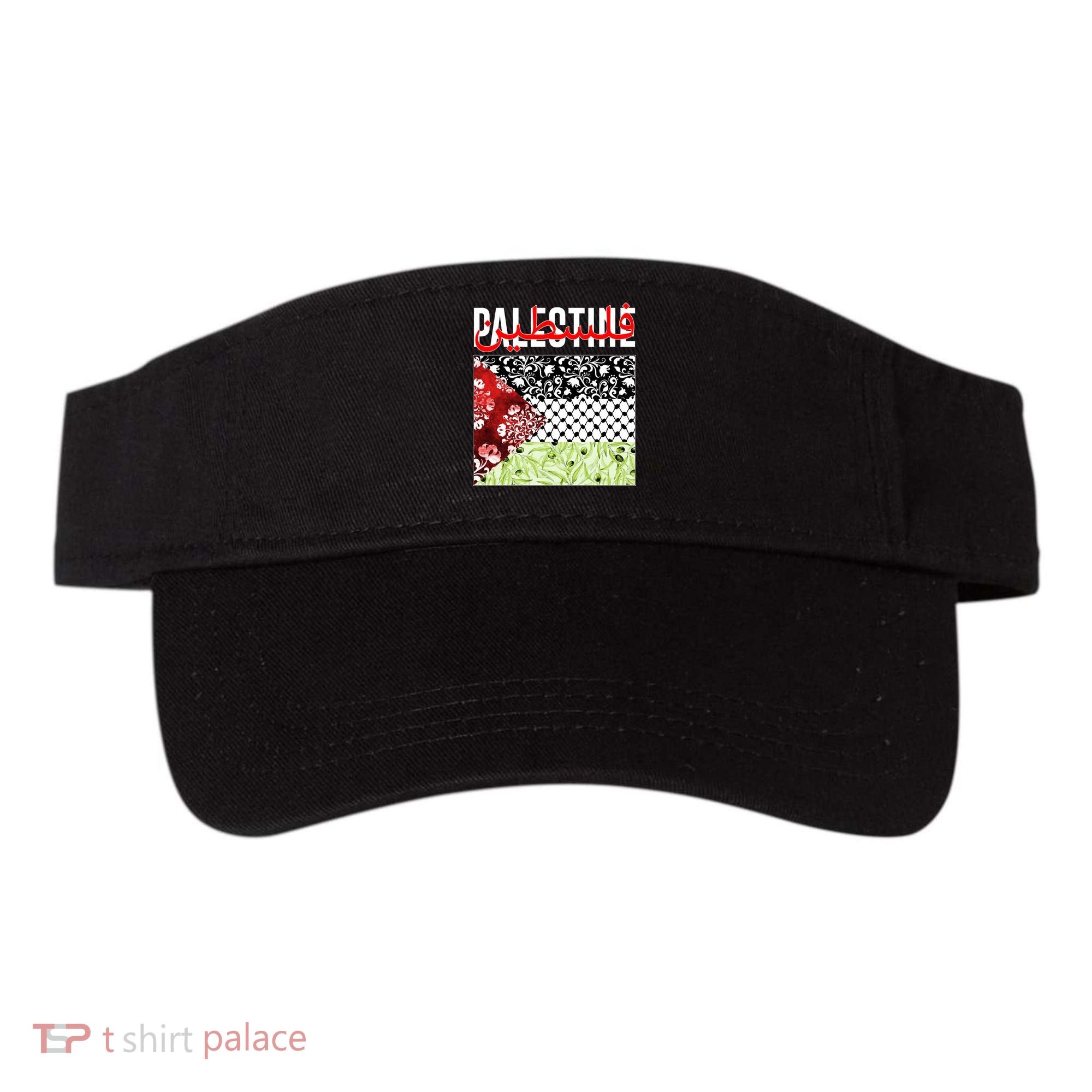 Support Palestine Flag Traditional Keffiyeh Floral Patterns Visor