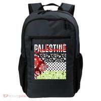 Support Palestine Flag Traditional Keffiyeh Floral Patterns Backpack thumb 0