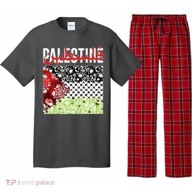 Support Palestine Flag Traditional Keffiyeh Floral Patterns Pajama Set