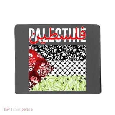 Support Palestine Flag Traditional Keffiyeh Floral Patterns Mousepad