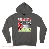 Support Palestine Flag Traditional Keffiyeh Floral Patterns Tall Hoodie thumb 0