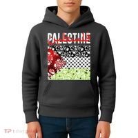 Support Palestine Flag Traditional Keffiyeh Floral Patterns Kids Hoodie thumb 4