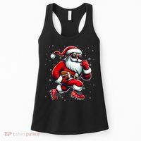 Santa Playing Football Christmas Football Players Women's Tank Top thumb 0