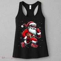 Santa Playing Football Christmas Football Players Women's Tank Top thumb 3