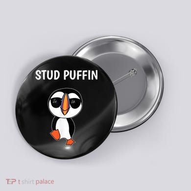 Stud Puffin Funny Bird Button