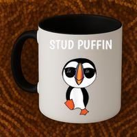 Stud Puffin Funny Bird Coffee Mug thumb 2