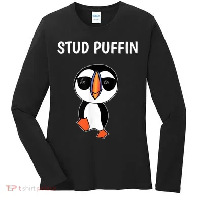 Stud Puffin Funny Bird Women's Long Sleeve Shirt