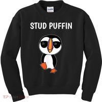 Stud Puffin Funny Bird Kids Sweatshirt thumb 0