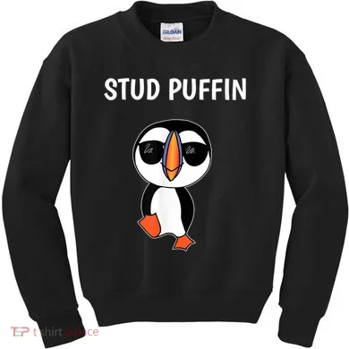 Stud Puffin Funny Bird Kids Sweatshirt