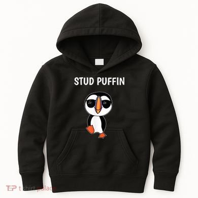 Stud Puffin Funny Bird Kids Hoodie