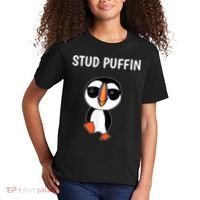 Stud Puffin Funny Bird Kids T-Shirt thumb 2