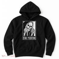 Stay Positive Funny Skeleton Be Positive Skull Halloween Hoodie thumb 0