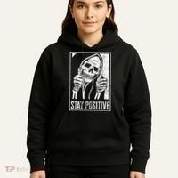 Stay Positive Funny Skeleton Be Positive Skull Halloween Hoodie thumb 5