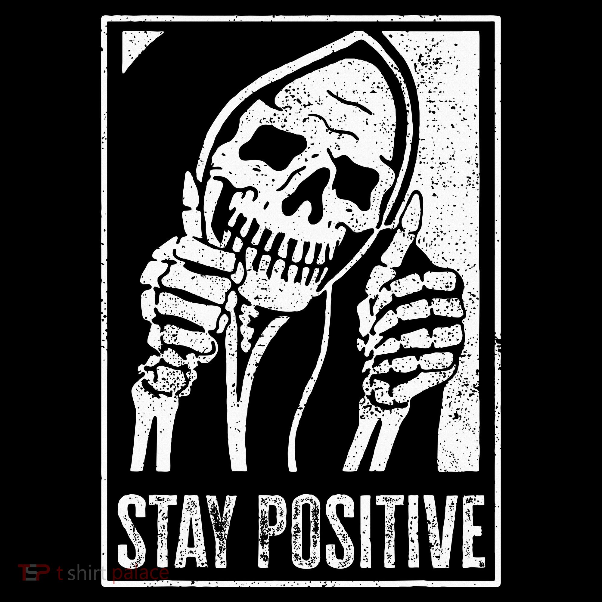 Stay Positive Funny Skeleton Be Positive Skull Halloween Women's Hoodie