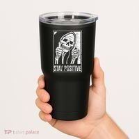 Stay Positive Funny Skeleton Be Positive Skull Halloween Tumbler thumb 2