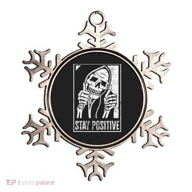 Stay Positive Funny Skeleton Be Positive Skull Halloween Ornament