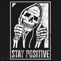 Stay Positive Funny Skeleton Be Positive Skull Halloween Baby Bodysuit thumb 2