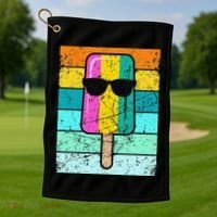 Summer Popsicle Funny Ice Cream Beach Pool Party Golf Towel thumb 1