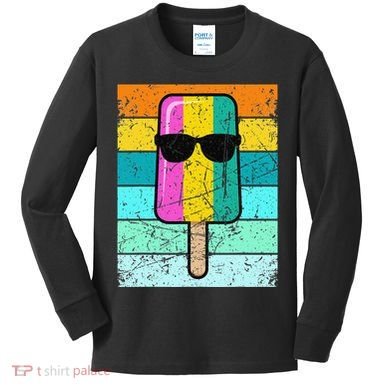Summer Popsicle Funny Ice Cream Beach Pool Party Kids Long Sleeve Shirt