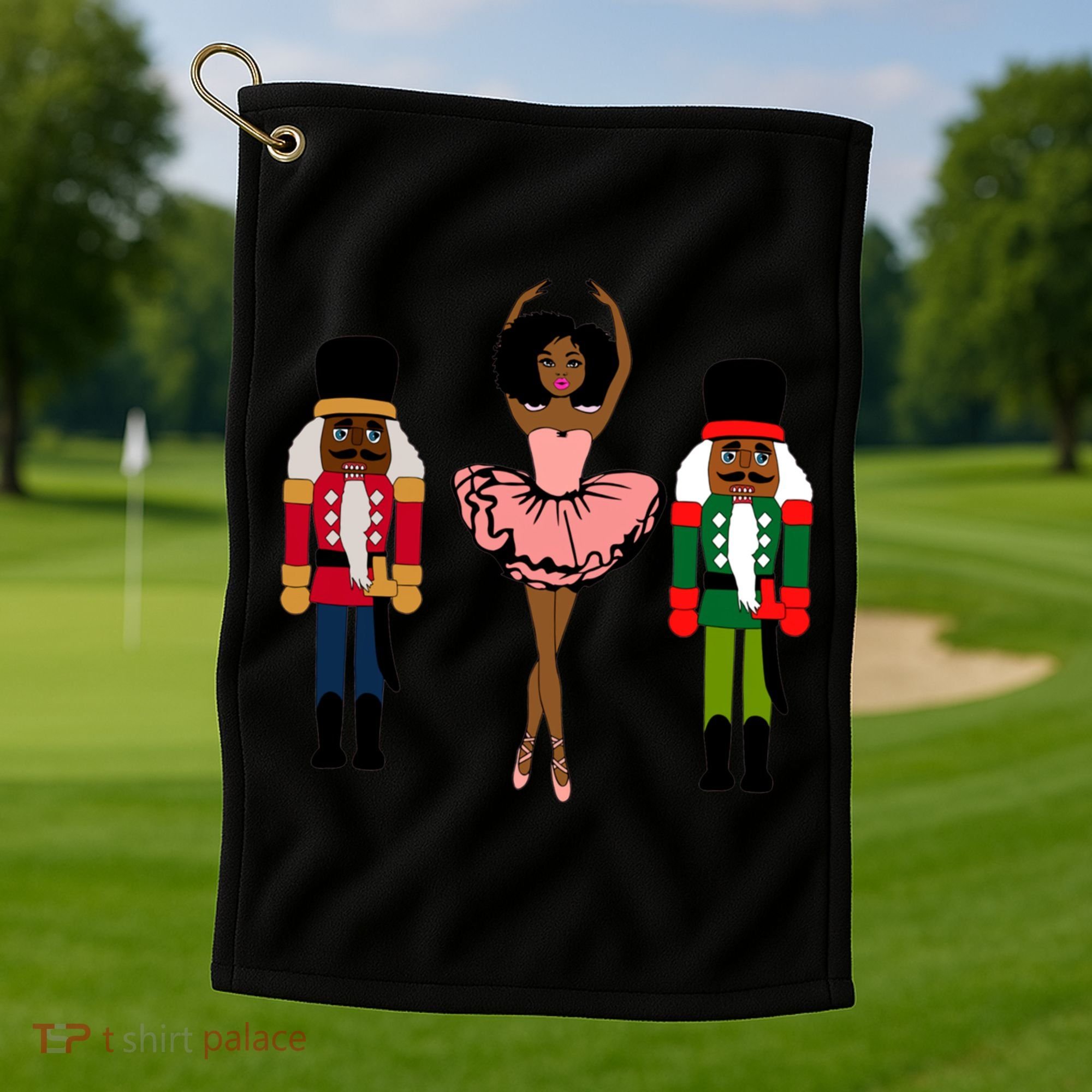 Sugar Plum Fairy Black Nutcracker Christmas African American Golf Towel