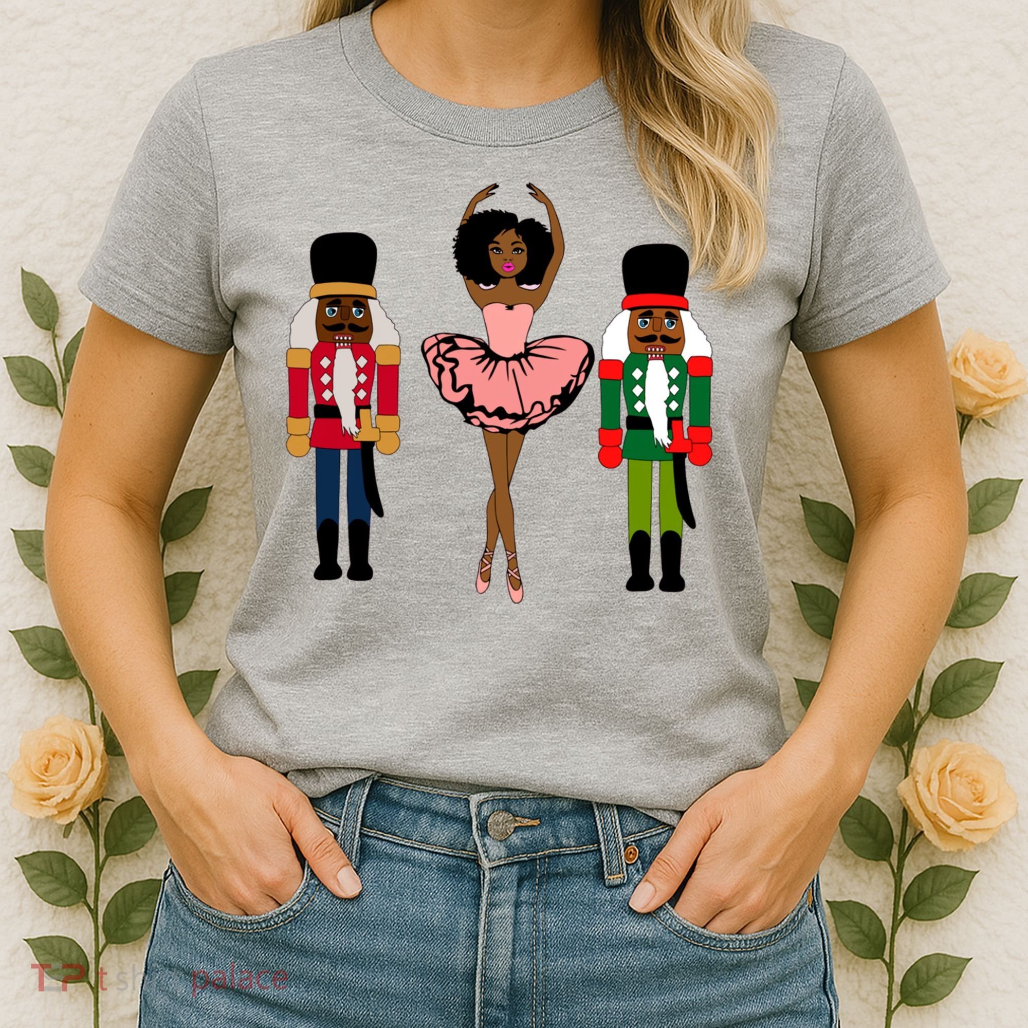 Sugar Plum Fairy Black Nutcracker Christmas African American Women's T-Shirt