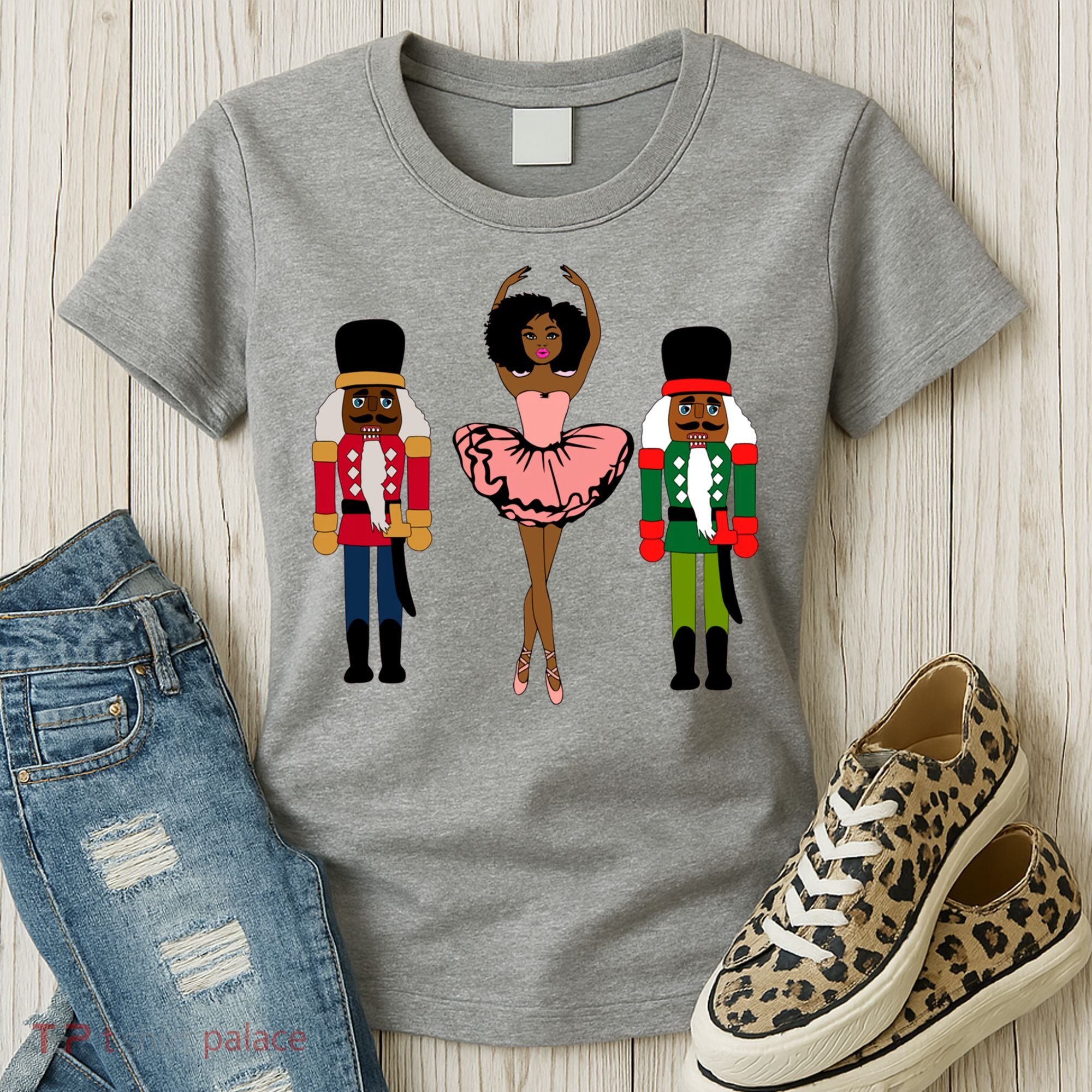 Sugar Plum Fairy Black Nutcracker Christmas African American Women's T-Shirt