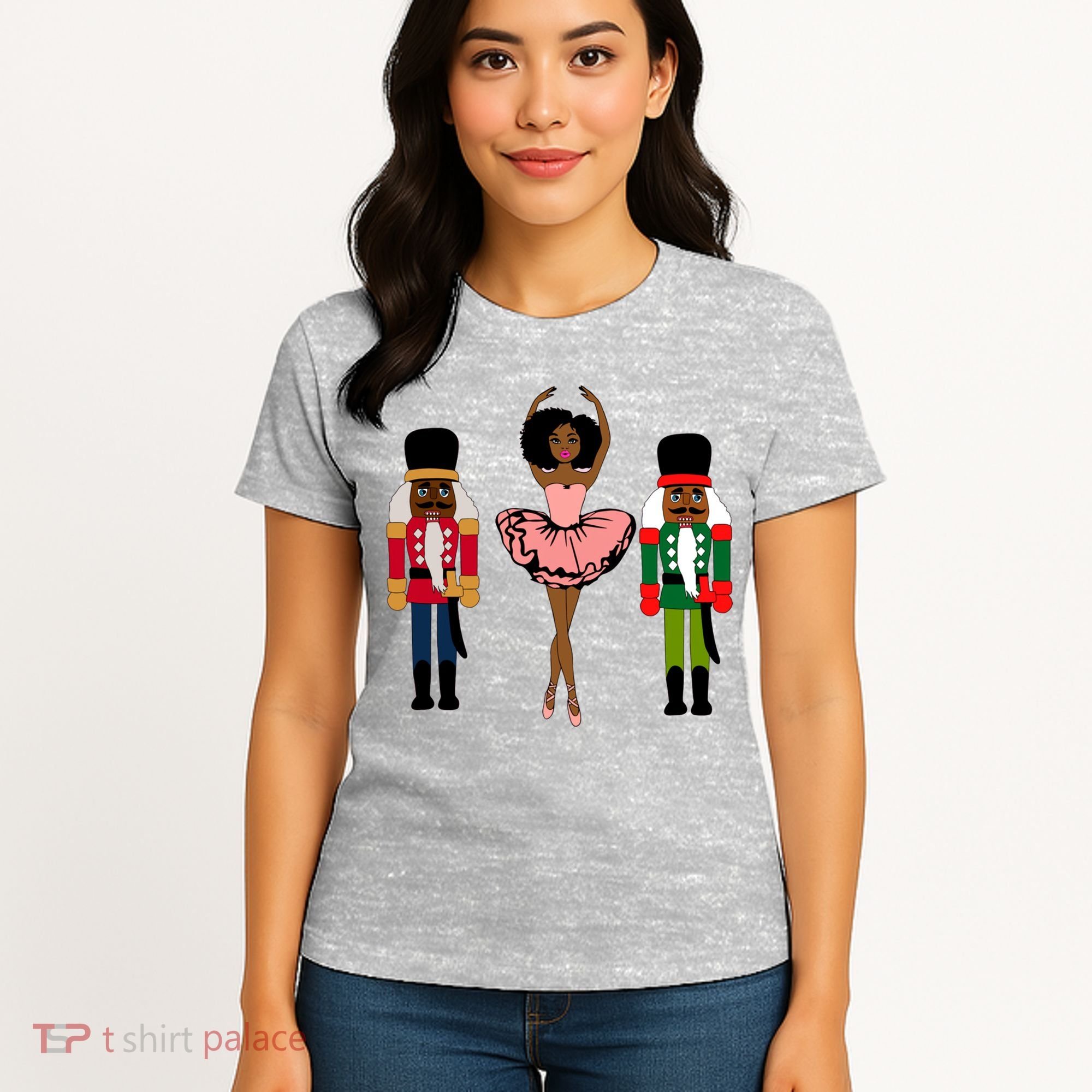Sugar Plum Fairy Black Nutcracker Christmas African American Women's T-Shirt