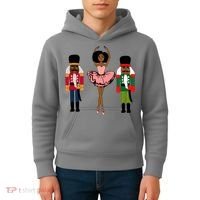 Sugar Plum Fairy Black Nutcracker Christmas African American Kids Hoodie thumb 4
