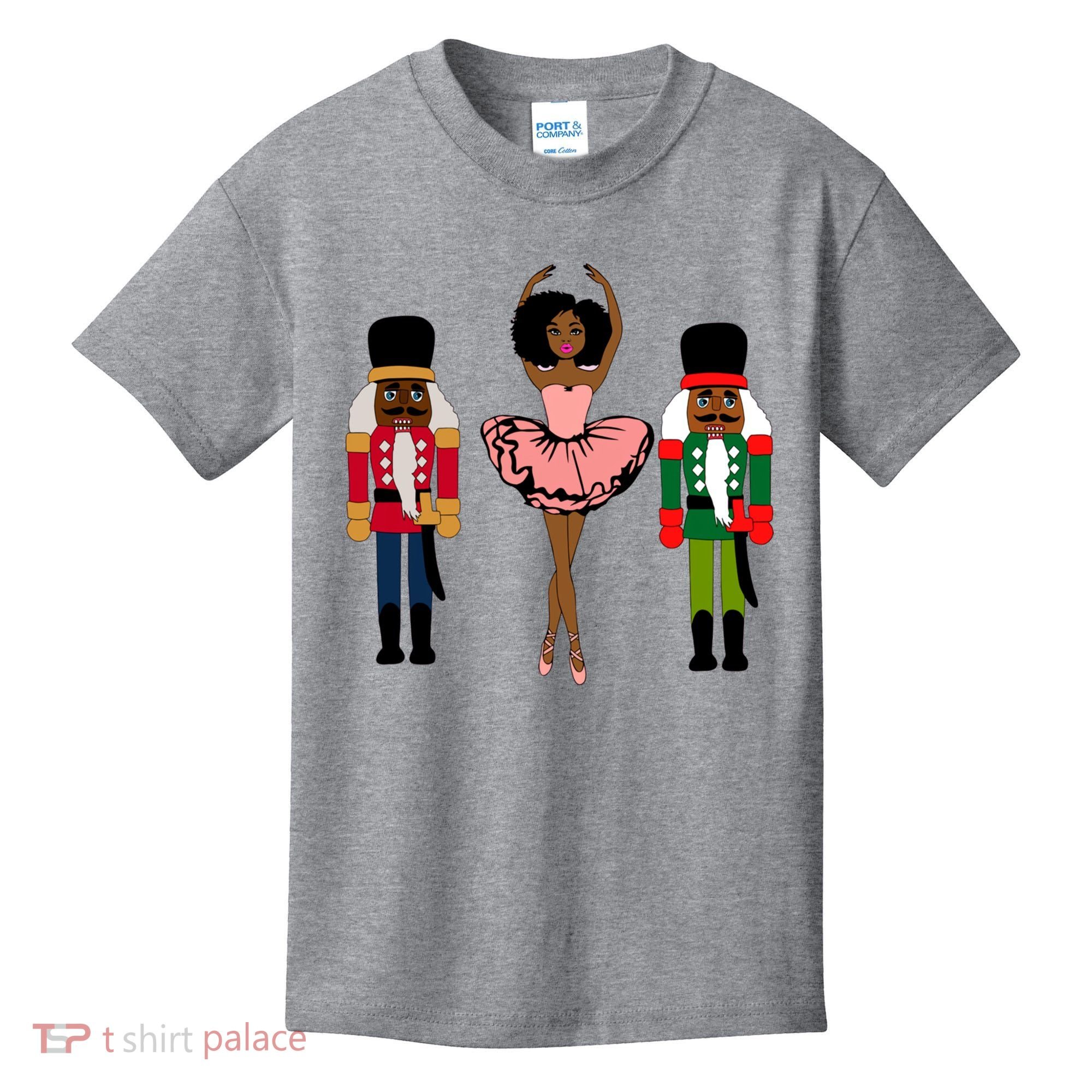 Sugar Plum Fairy Black Nutcracker Christmas African American Kids T-Shirt