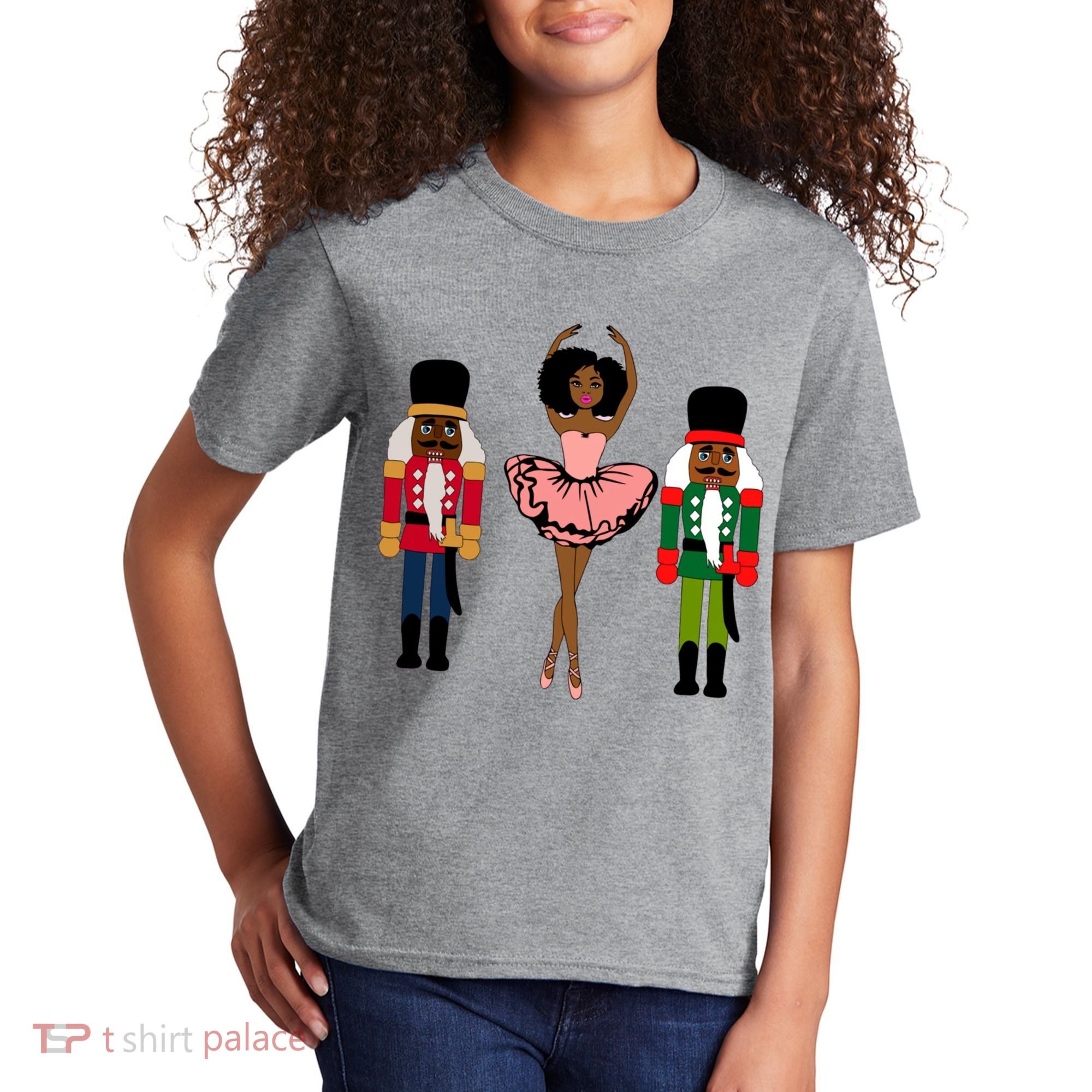 Sugar Plum Fairy Black Nutcracker Christmas African American Kids T-Shirt
