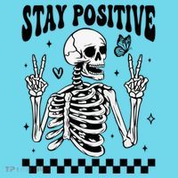 Stay Positive Funny Halloween Skeleton Peace Spooky Season Funny Gift Kids Long Sleeve Shirt thumb 2