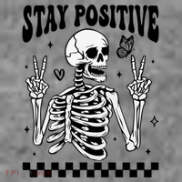 Stay Positive Funny Halloween Skeleton Peace Spooky Season Funny Gift Toddler Hoodie thumb 2