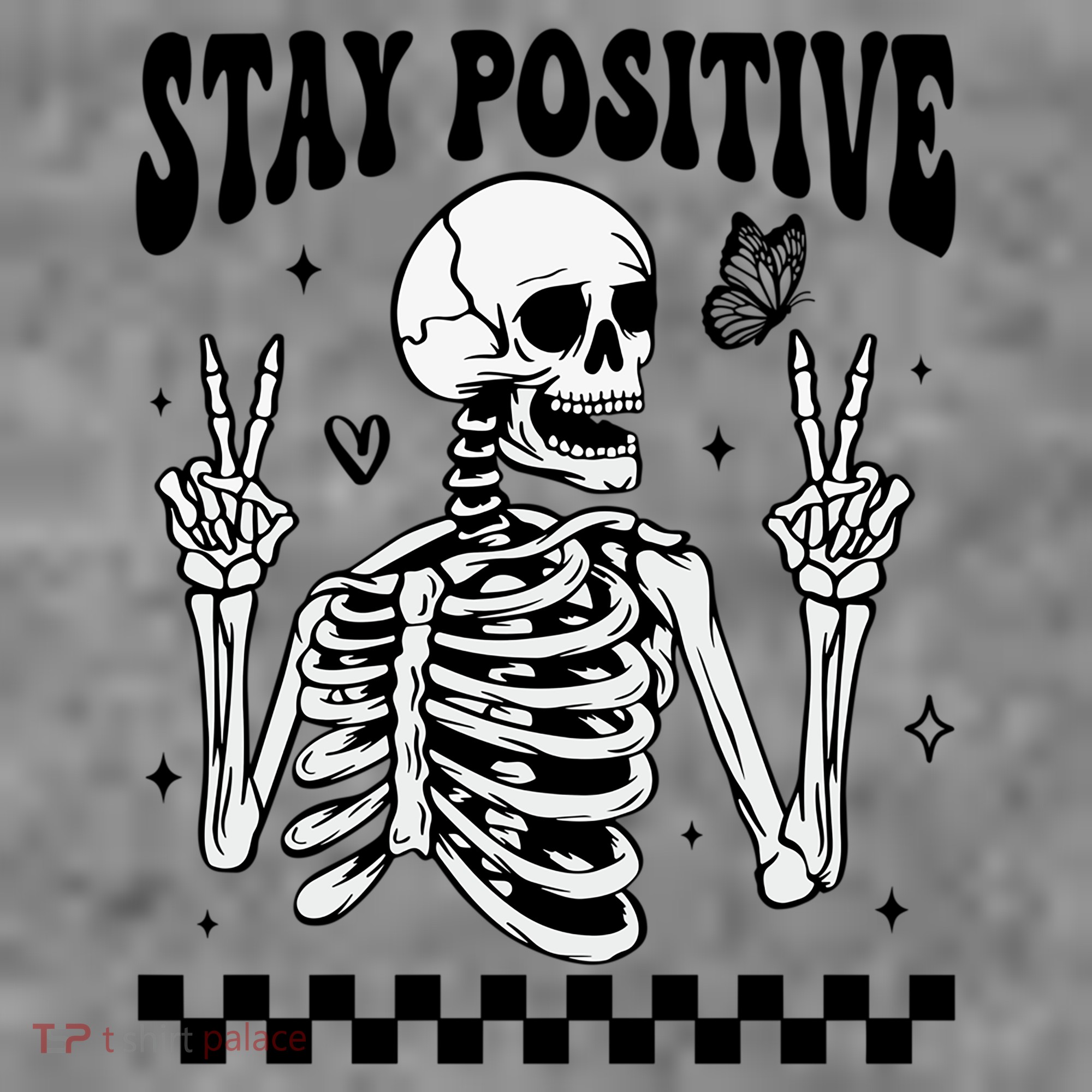 Stay Positive Funny Halloween Skeleton Peace Spooky Season Funny Gift Toddler Hoodie