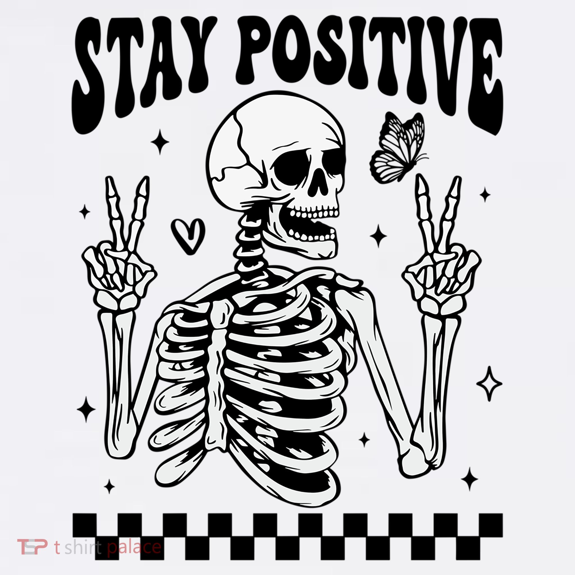 Stay Positive Funny Halloween Skeleton Peace Spooky Season Funny Gift Mousepad