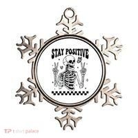 Stay Positive Funny Halloween Skeleton Peace Spooky Season Funny Gift Ornament thumb 0