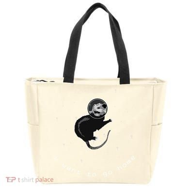 Space Possum Funny Introvert Anxiety Outer Space Tote Bag
