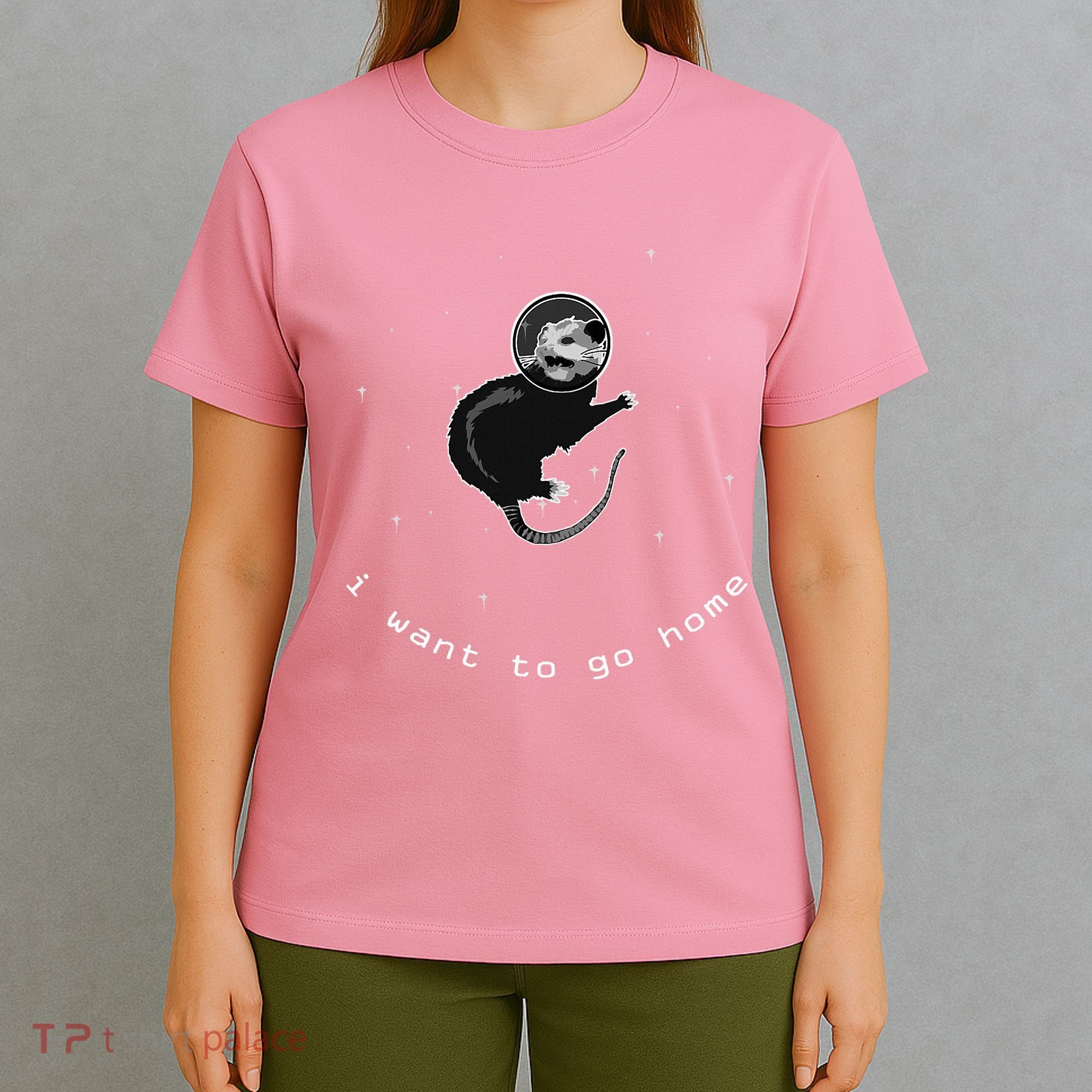 Space Possum Funny Introvert Anxiety Outer Space T-Shirt