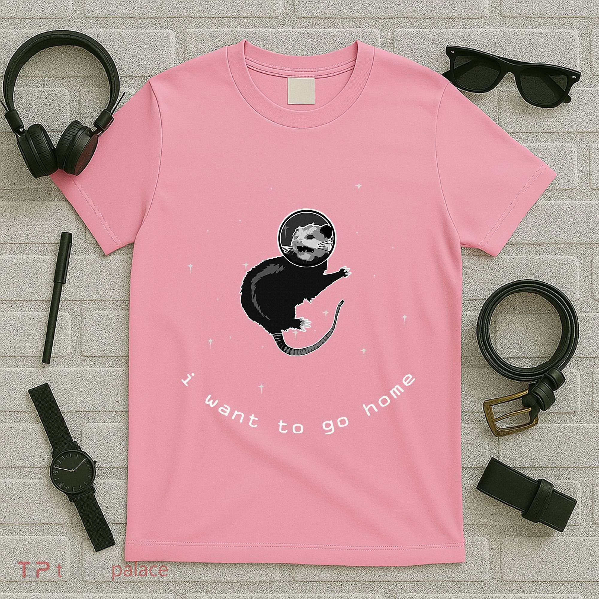 Space Possum Funny Introvert Anxiety Outer Space T-Shirt
